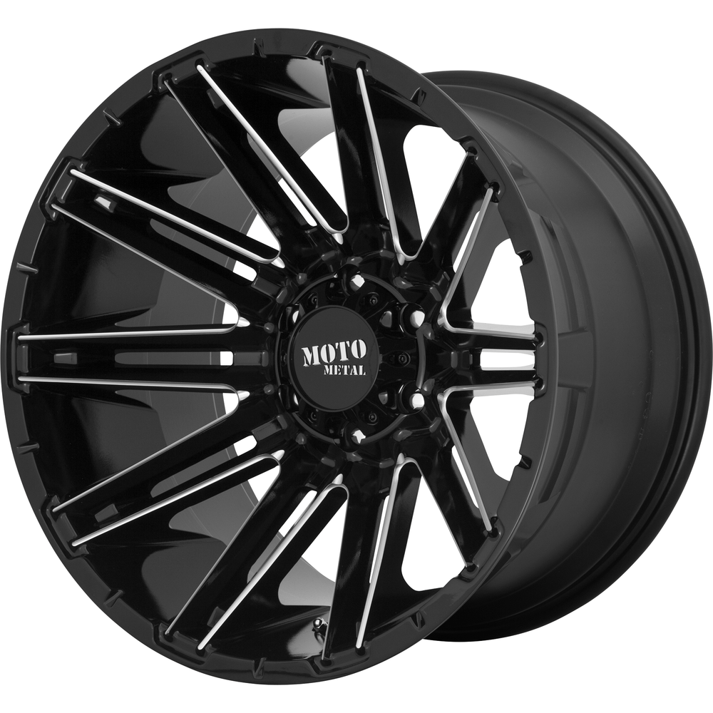 Moto Metal Wheel MO998 KRAKEN Gloss Black Milled - 20x9 - 8x180 Bolt Pattern - 0 Offset Rims