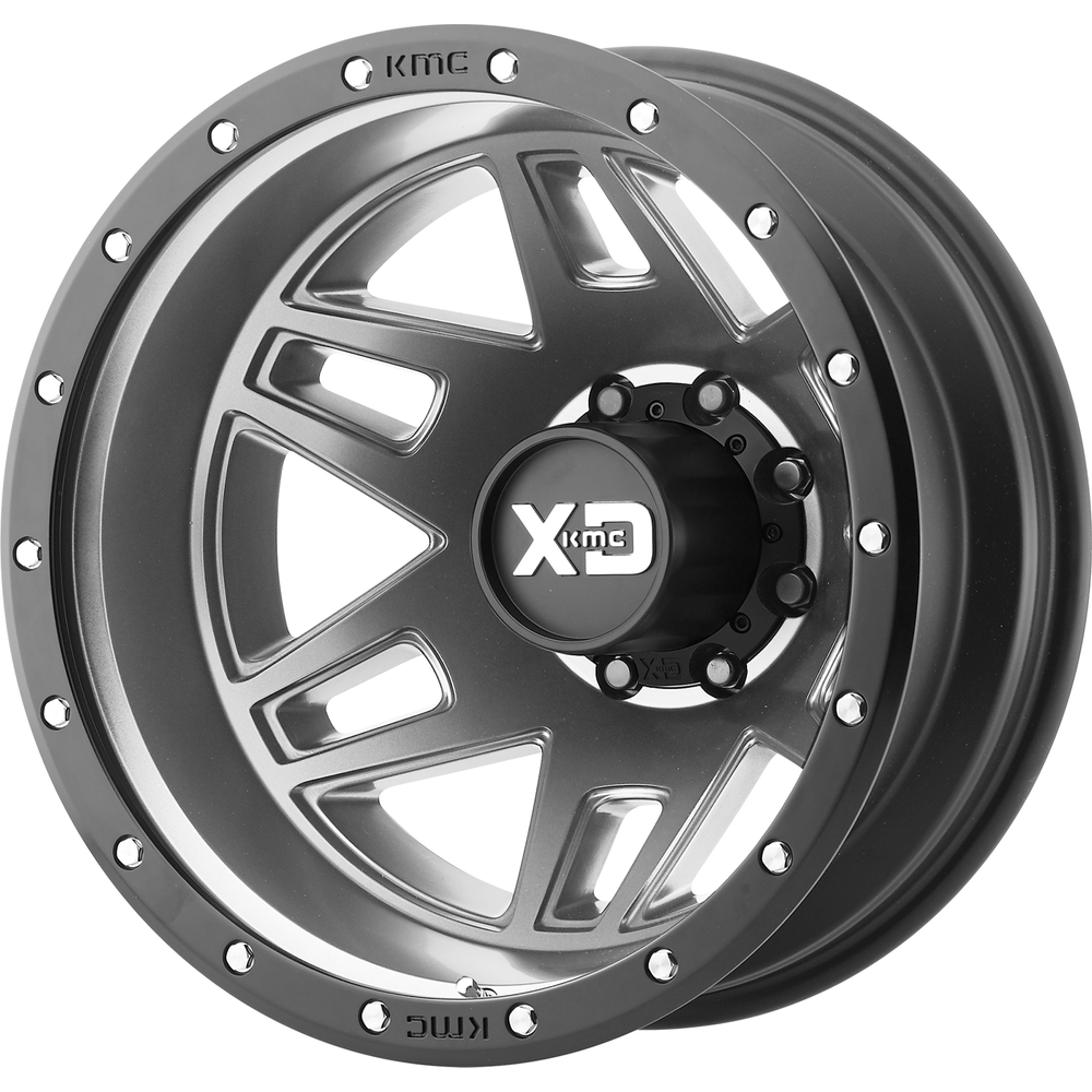 XD Series Wheel XD130 MACHETE DUALLY Matte Gray W/ Black Ring - 20x7.5 - 8x165.1 Bolt Pattern - -152 Offset Rims
