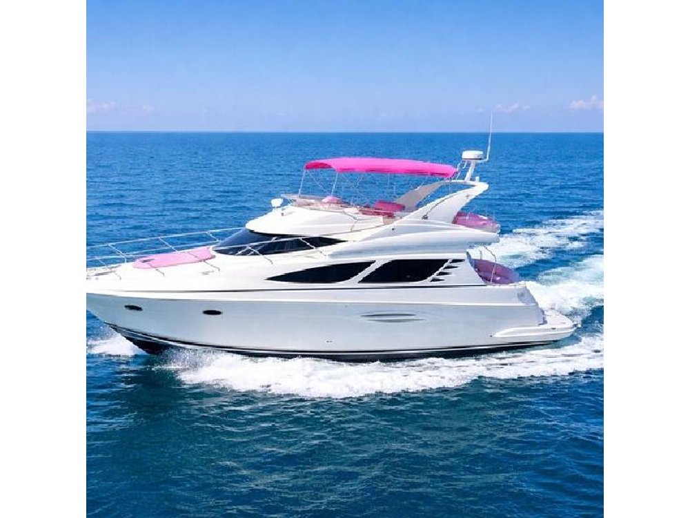 Miami Cruise 50 ft with 2 Free Jet Ski Pink Yacht Rentals