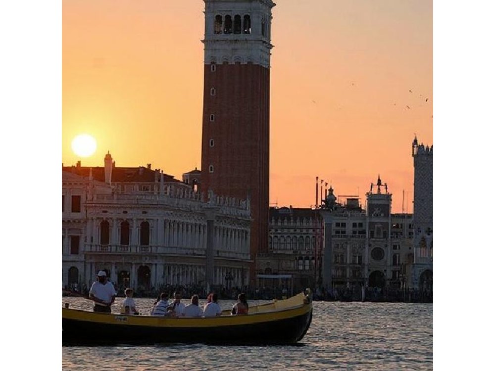 Venice Sunset by Typical Venetian Boat with Prosecco