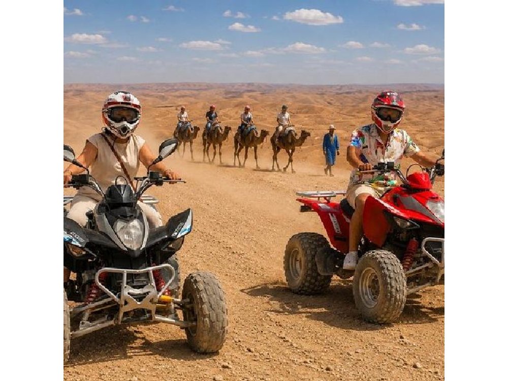 Agafay Desert : Quad bike & Sunset Camel Ride and Dinner Show