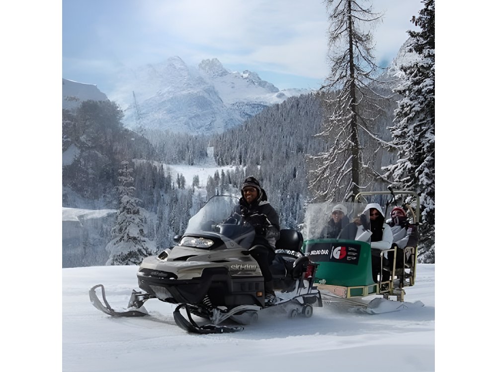 From Bolzano - Snowmobile + Sledding and The Great Dolomites Road Private Tour