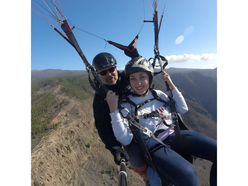 Tandem Paragliding Flight over Tenerife