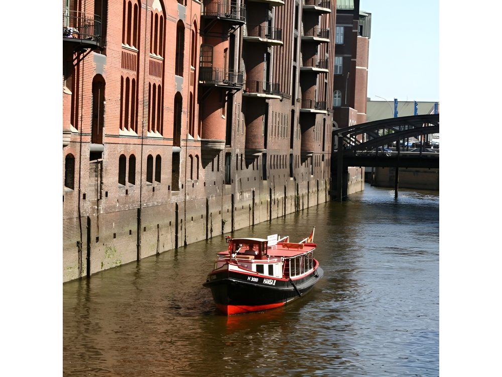 Hamburg harbor tour with a barge