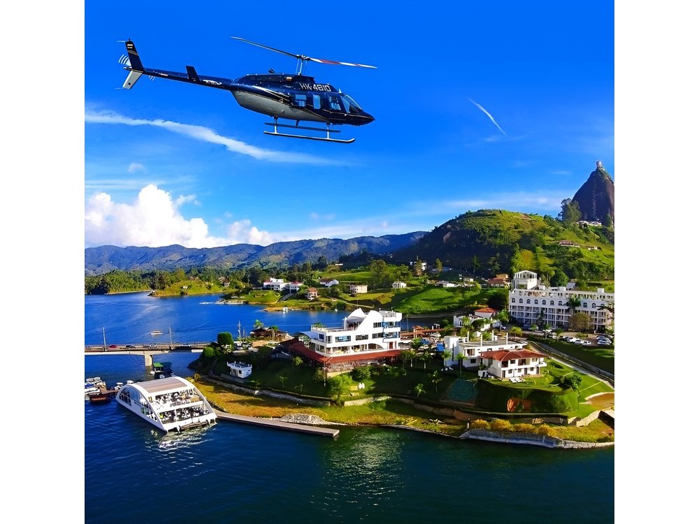 The best private tour to Guatapé and Helicopter ride + Guatapé's rock +Boat ride
