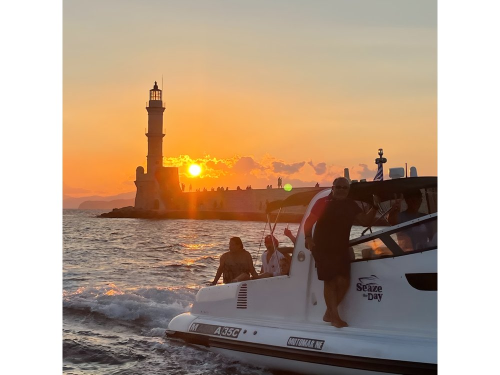 Private Sunset boat trip in Chania, Crete (price is per group)