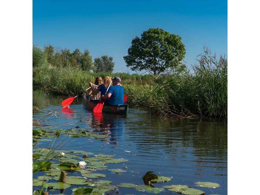 Fresh nose tour with the canoe through the nature near Amsterdam
