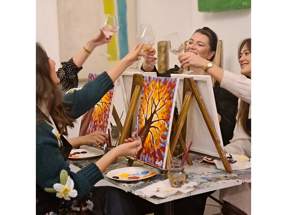 Paint and Wine Party Experience with Unlimited Wine in Rijeka