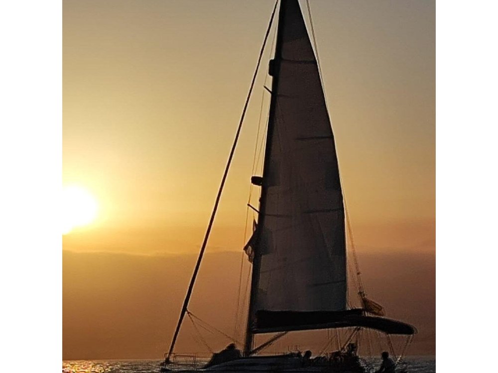 Marbella - sunset from sailboat with Drinks,dufour 412