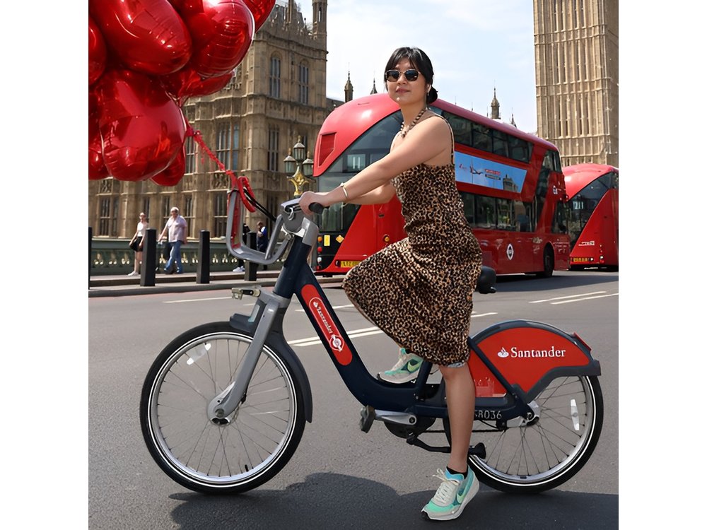 Professional Digital Photo with Red Heart Balloons Central London