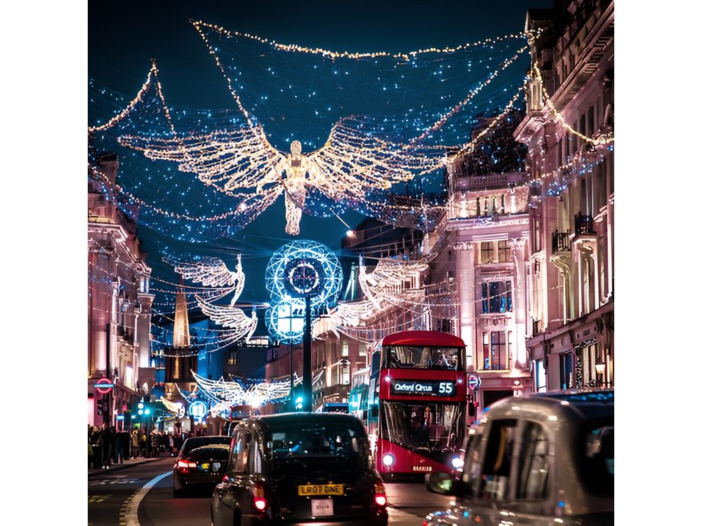 Vintage Top Deck London Christmas Lights Tour