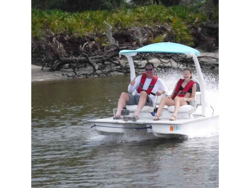 Drive Our Exciting 2 man Go Cat Boat in Downtown Naples
