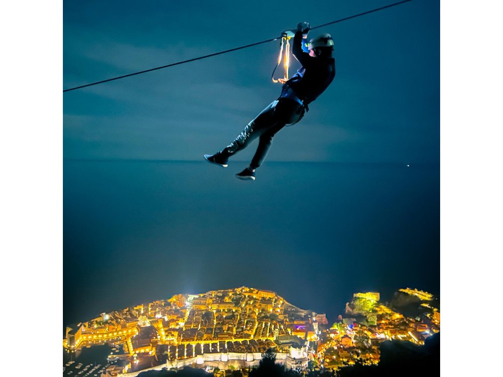 Night Zipline Experience in Dubrovnik