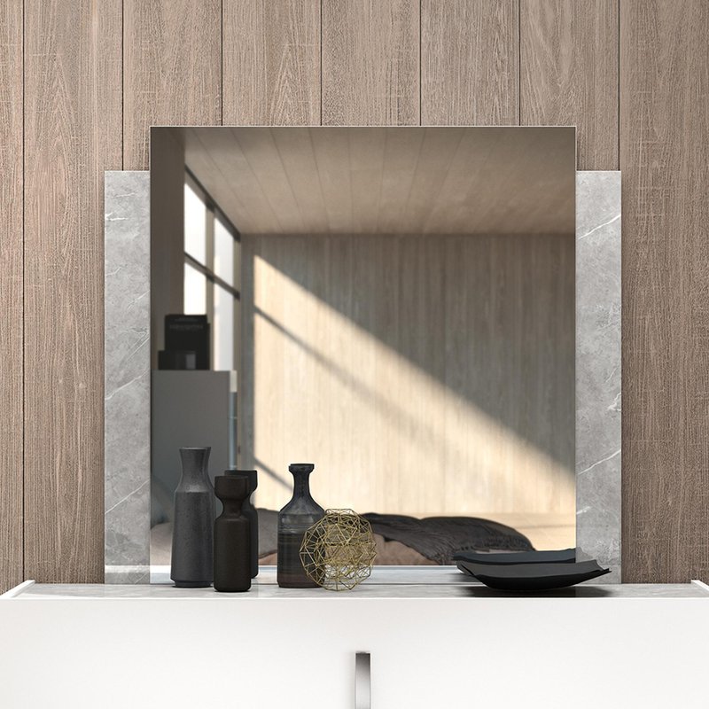 Photo 1 of Modern mara wall mirror - 115cm - white Photo 1 of Modern mara wall mirror - 115cm - white