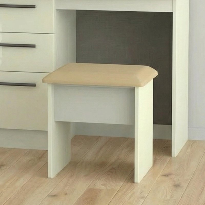 Photo 1 of Knightsbridge padded dressing stool - cream gloss Photo 1 of Knightsbridge padded dressing stool - cream gloss