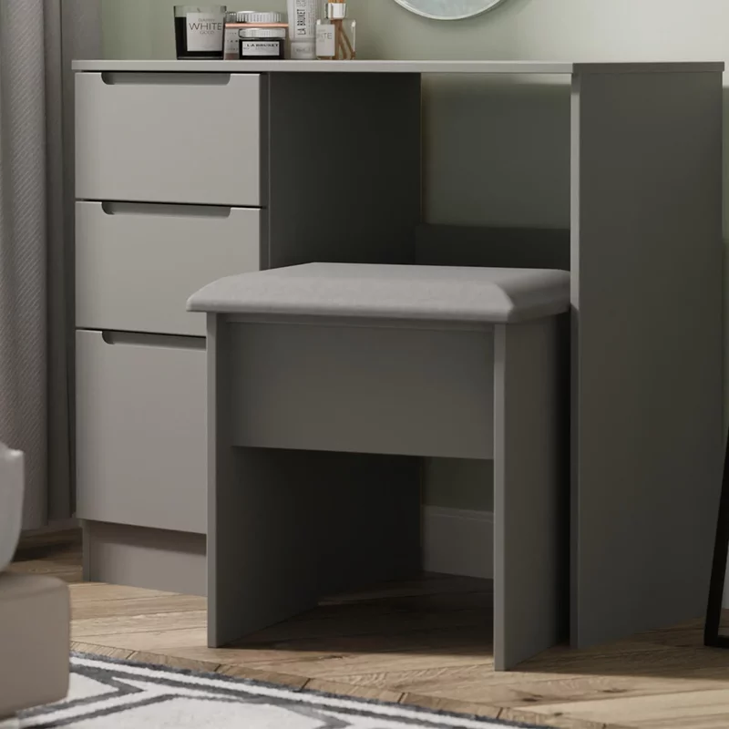 Photo 1 of Milan dressing stool - padded - grey Photo 1 of Milan dressing stool - padded - grey