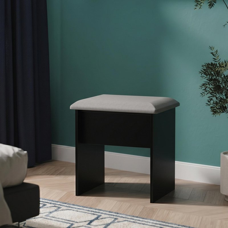 Photo 1 of Java dressing stool - padded - black ash Photo 1 of Java dressing stool - padded - black ash