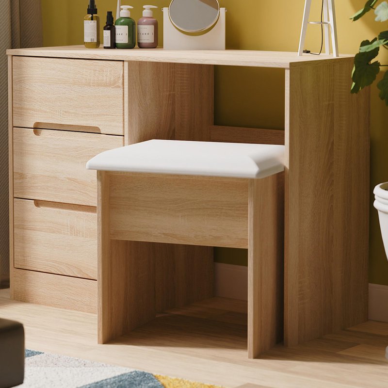 Photo 1 of Monaco dressing stool - padded - light oak Photo 1 of Monaco dressing stool - padded - light oak