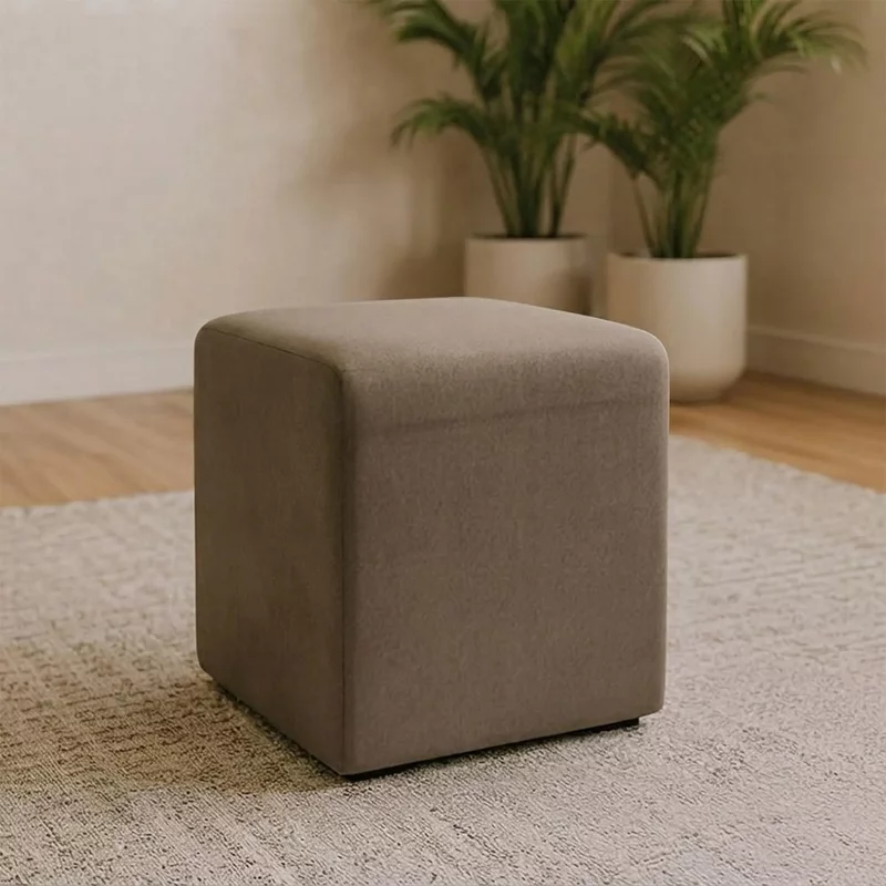 Photo 1 of Ben stool - square - biscuit - boucle fabric Photo 1 of Ben stool - square - biscuit - boucle fabric