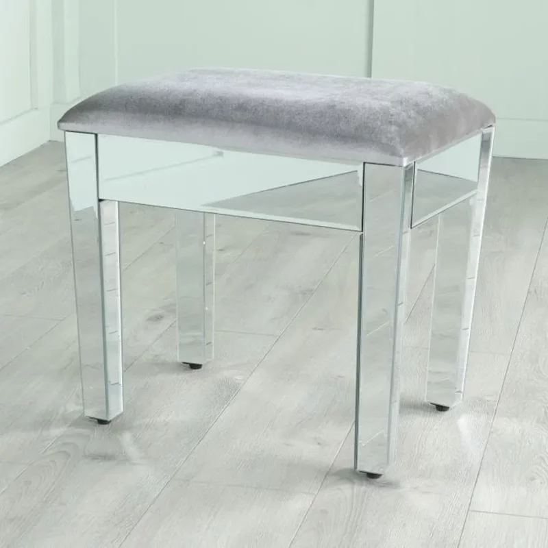 Photo 1 of Clearance - lucia dressing stool - mirrored Photo 1 of Clearance - lucia dressing stool - mirrored
