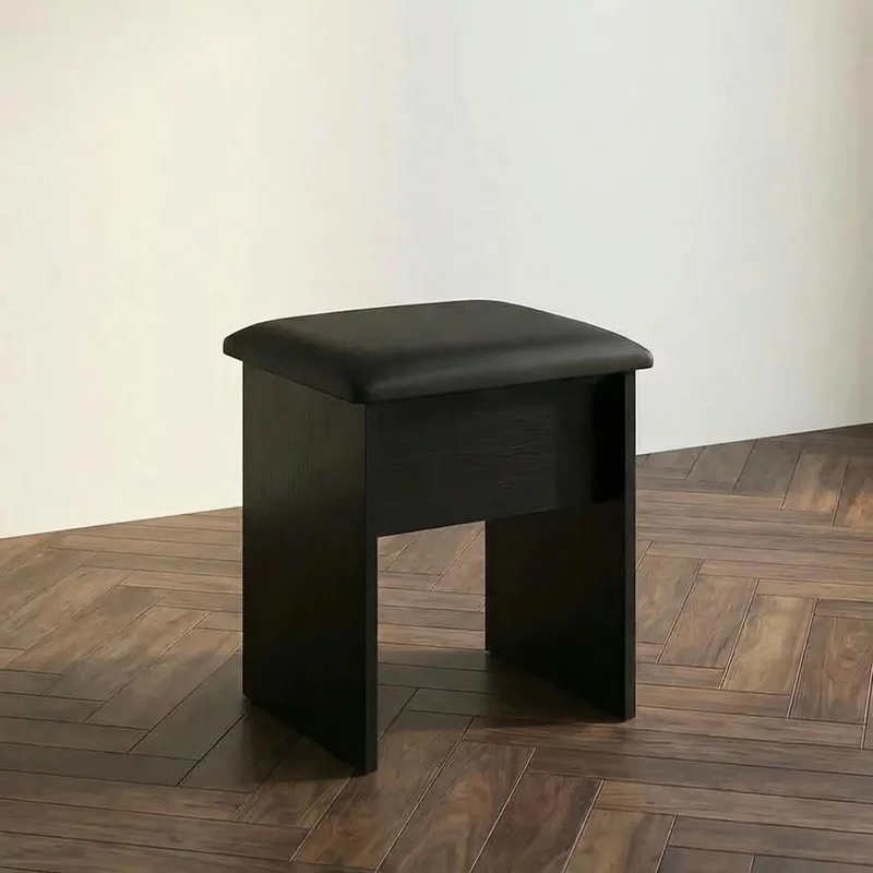Photo 1 of Monaco dressing stool - padded - black Photo 1 of Monaco dressing stool - padded - black