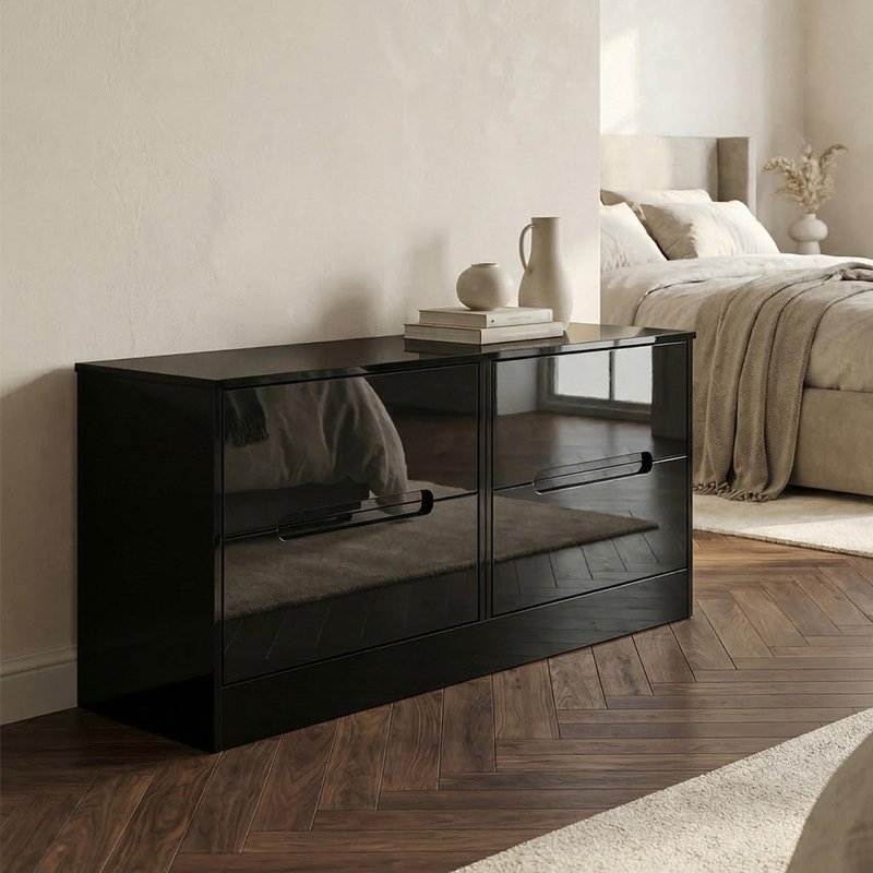 Photo 1 of Monaco bed box - black gloss Photo 1 of Monaco bed box - black gloss