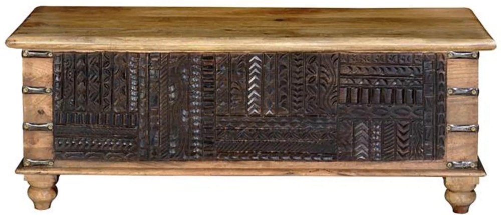 Photo 1 of Hartheim storage trunk - carved - mango wood Photo 1 of Hartheim storage trunk - carved - mango wood