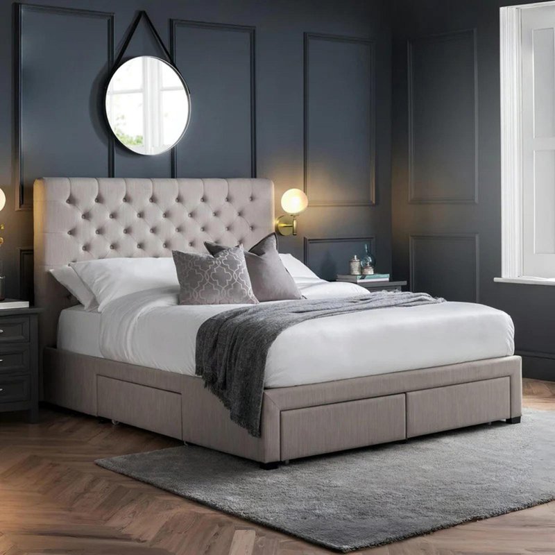 Photo 1 of Wilton deep button storage bed - grey fabric - sizes available Photo 1 of Wilton deep button storage bed - grey fabric - sizes available