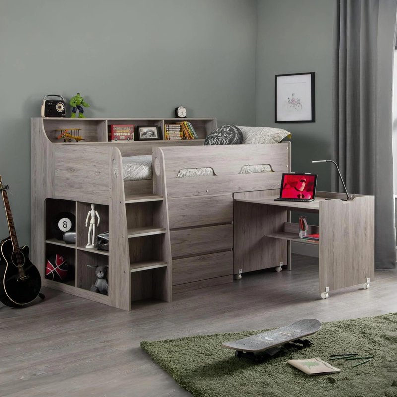 Photo 1 of Jupiter midsleeper bed - grey oak effect Photo 1 of Jupiter midsleeper bed - grey oak effect