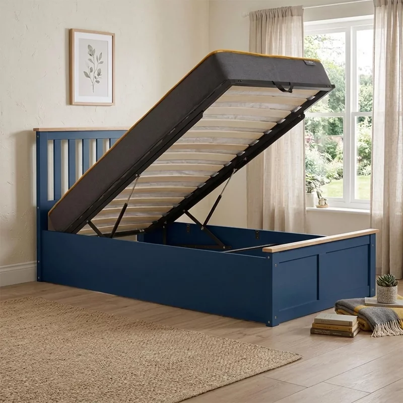 Photo 1 of Phoenix ottoman storage bed - 3ft single - navy blue Photo 1 of Phoenix ottoman storage bed - 3ft single - navy blue