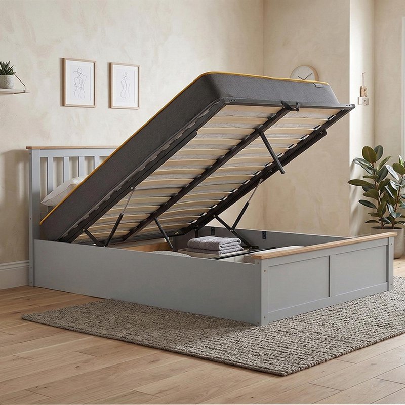 Photo 1 of Phoenix ottoman storage bed - 4ft 6in double - stone grey Photo 1 of Phoenix ottoman storage bed - 4ft 6in double - stone grey