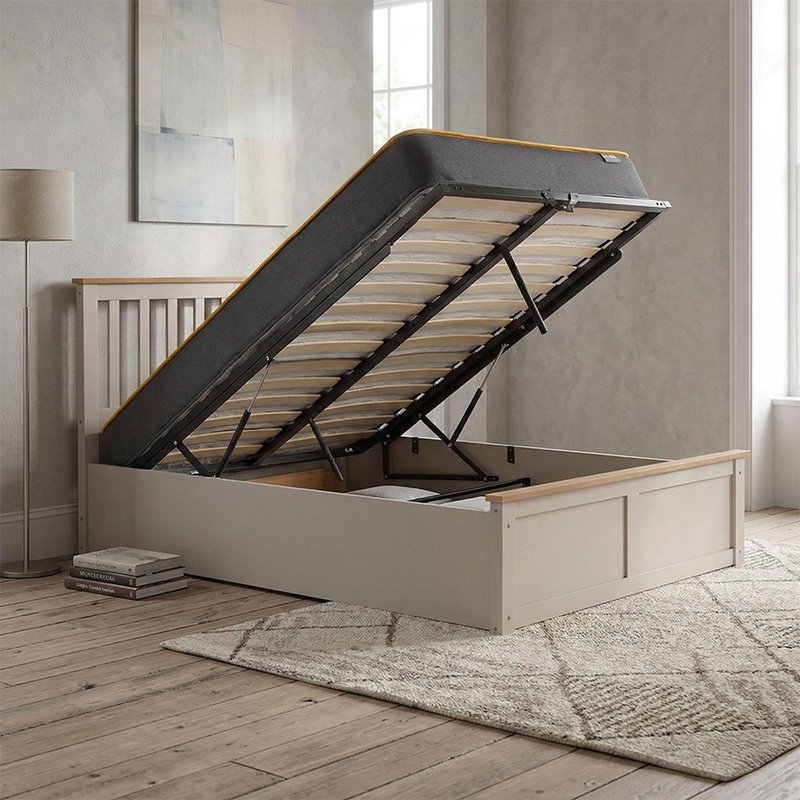 Photo 1 of Phoenix ottoman storage bed - 4ft small double - pearl grey Photo 1 of Phoenix ottoman storage bed - 4ft small double - pearl grey