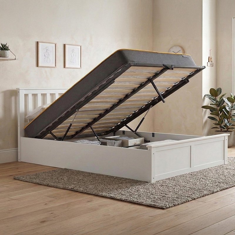 Photo 1 of Phoenix ottoman storage bed - 5ft king size - white Photo 1 of Phoenix ottoman storage bed - 5ft king size - white
