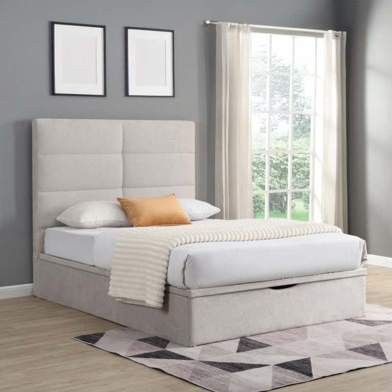 Photo 1 of Jessica ottoman storage bed - beige - fabric - sizes available Photo 1 of Jessica ottoman storage bed - beige - fabric - sizes available