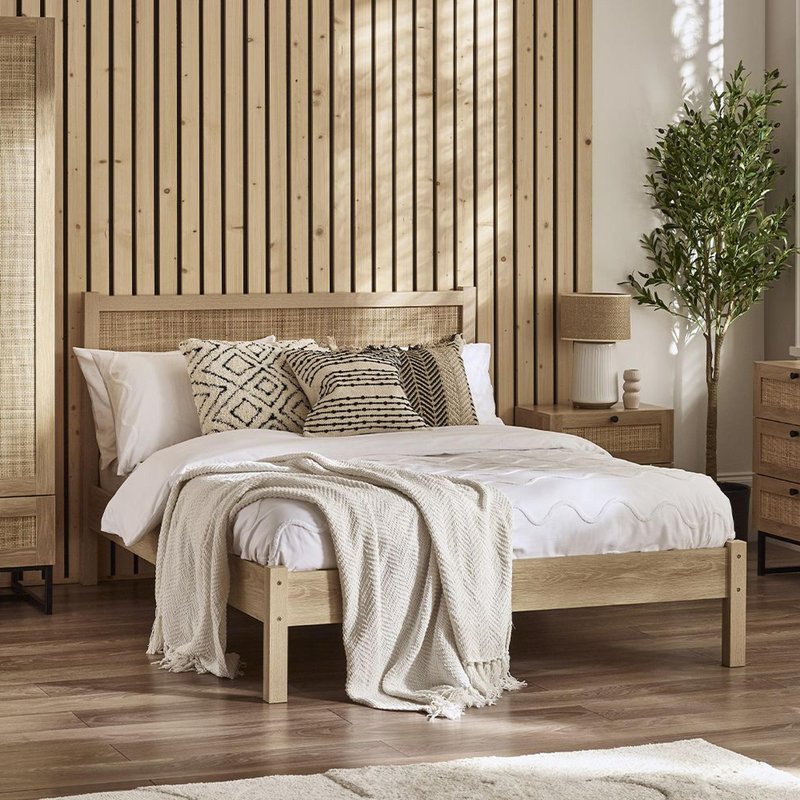 Photo 1 of Padstow bed - oak and rattan - sizes available Photo 1 of Padstow bed - oak and rattan - sizes available