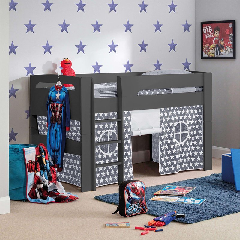 Photo 1 of Pluto midsleeper bed - anthracite - grey star tent Photo 1 of Pluto midsleeper bed - anthracite - grey star tent