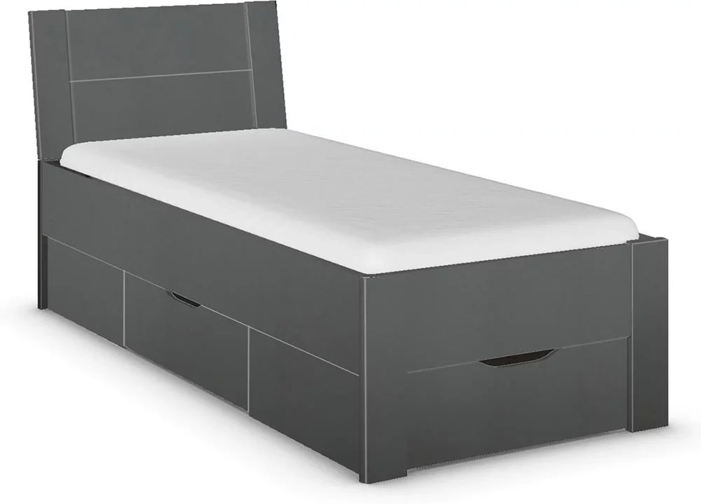 Photo 1 of Aditio bed - metallic dark grey - 3ft single Photo 1 of Aditio bed - metallic dark grey - 3ft single