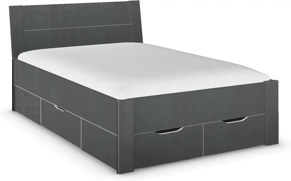 Photo 1 of Aditio bed - high gloss grey - 4ft 6in double Photo 1 of Aditio bed - high gloss grey - 4ft 6in double