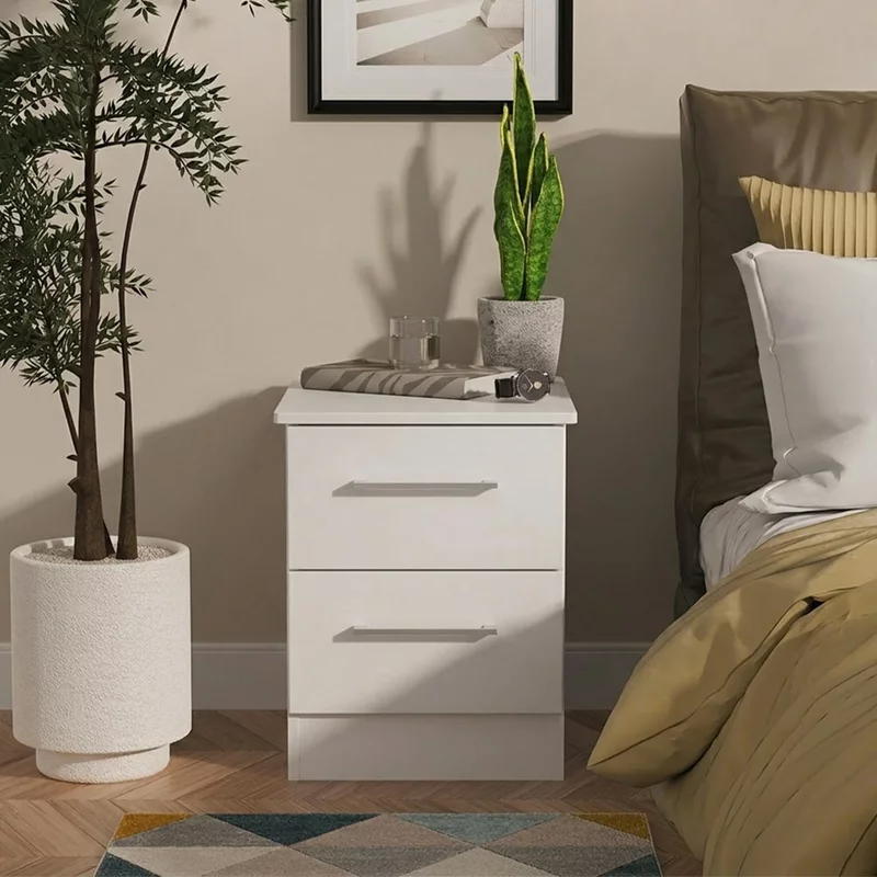 Photo 1 of Worcester bedside cabinet - 2 drawer - white Photo 1 of Worcester bedside cabinet - 2 drawer - white