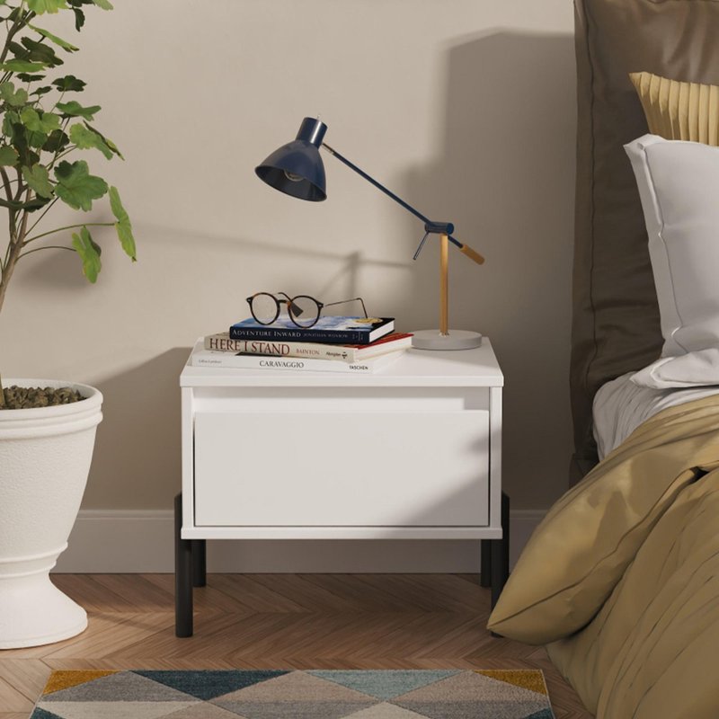 Photo 1 of Leona bedside table - 1 drawer - white matt Photo 1 of Leona bedside table - 1 drawer - white matt