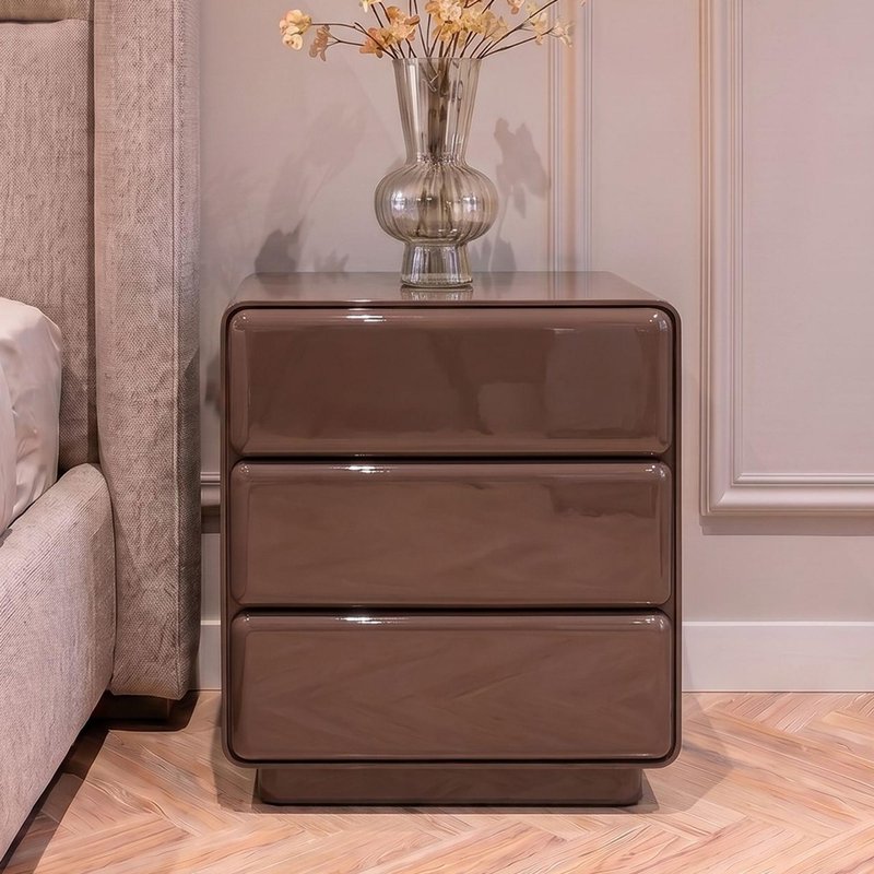 Photo 1 of Demy bedside cabinet - 3 drawer - chestnut Photo 1 of Demy bedside cabinet - 3 drawer - chestnut
