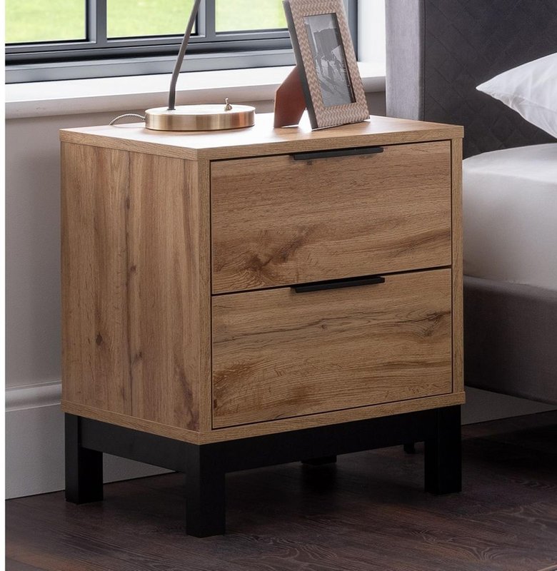 Photo 1 of Bali oak bedside cabinet - 2 drawer Photo 1 of Bali oak bedside cabinet - 2 drawer