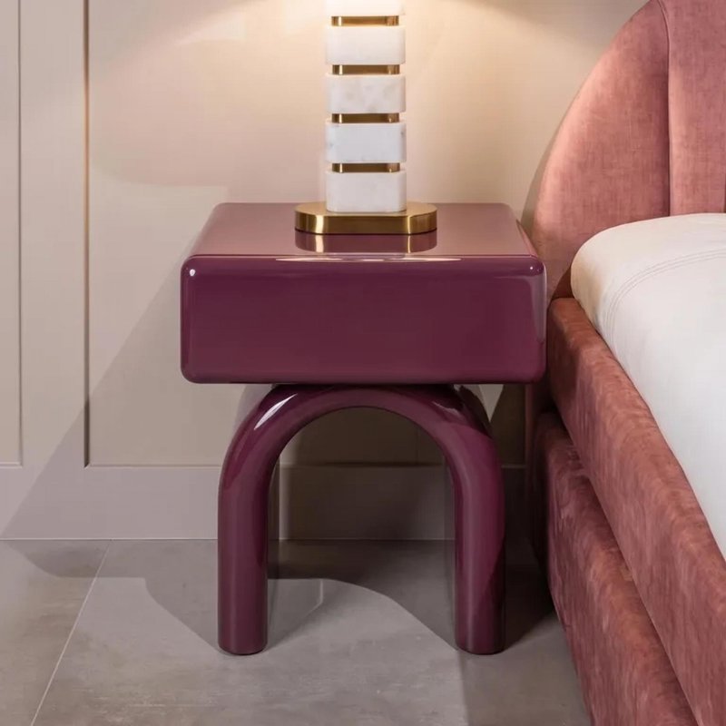 Photo 1 of Bennet bedside table - 1 drawer - burgundy Photo 1 of Bennet bedside table - 1 drawer - burgundy