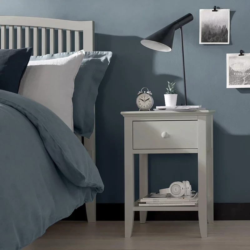 Photo 1 of Ashby soft grey bedside table - 1 drawer Photo 1 of Ashby soft grey bedside table - 1 drawer