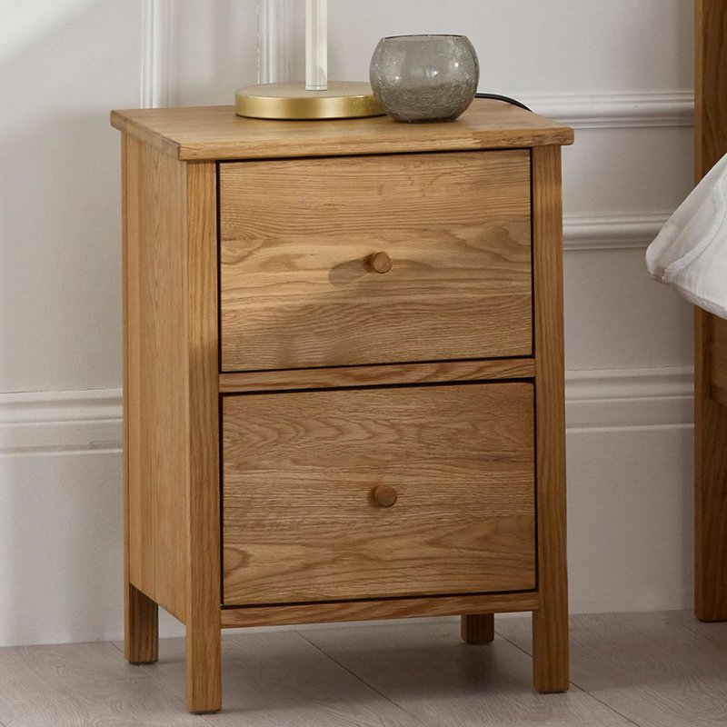 Photo 1 of Coxmoor bedside cabinet - 2 drawer - oak Photo 1 of Coxmoor bedside cabinet - 2 drawer - oak