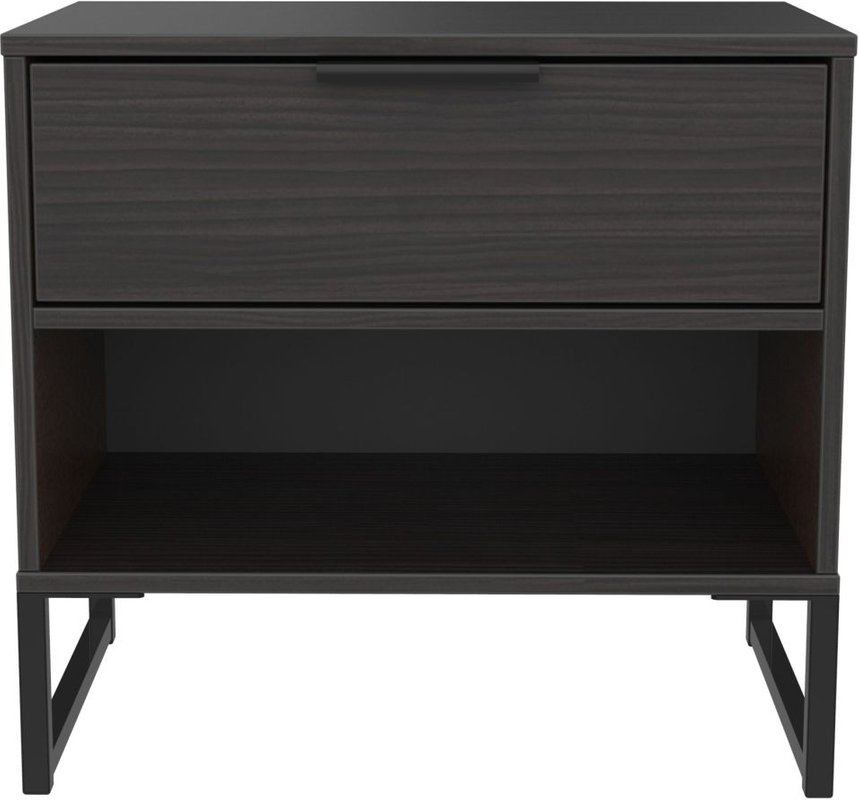 Photo 1 of Diego bedside table - 1 drawer - midi - black Photo 1 of Diego bedside table - 1 drawer - midi - black