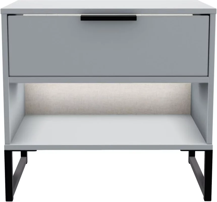 Photo 1 of Diego bedside table - 1 drawer - midi - grey Photo 1 of Diego bedside table - 1 drawer - midi - grey