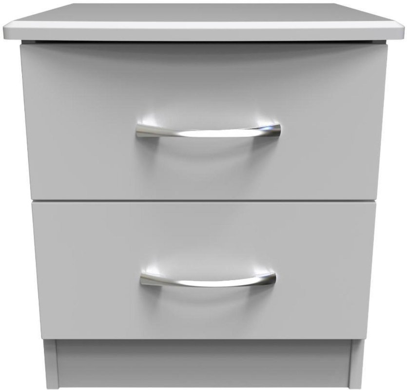 Photo 1 of Eve bedside cabinet - small - 2 drawer - grey Photo 1 of Eve bedside cabinet - small - 2 drawer - grey