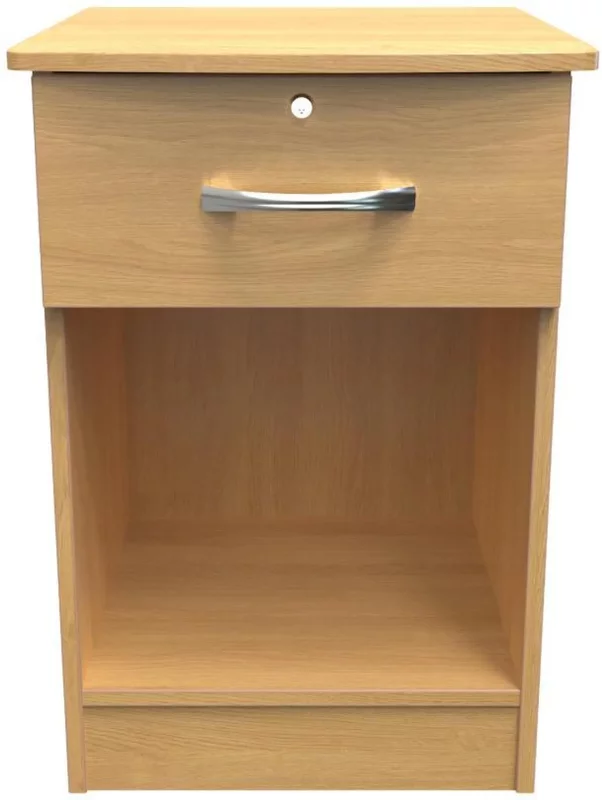 Photo 1 of Eve bedside cabinet - 1 drawer with lock - oak Photo 1 of Eve bedside cabinet - 1 drawer with lock - oak