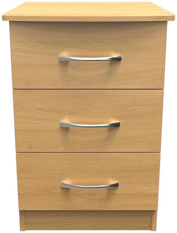 Photo 1 of Eve bedside cabinet - 3 drawer - oak Photo 1 of Eve bedside cabinet - 3 drawer - oak